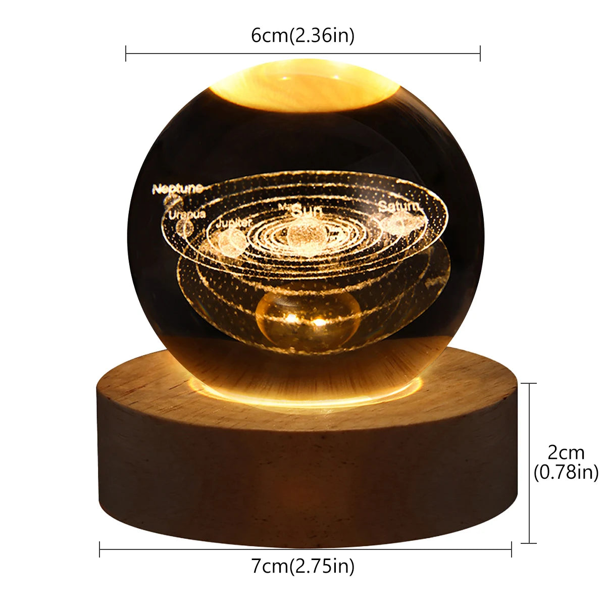 Galaxy Crystal Ball lamp, 3D planet moon lamp