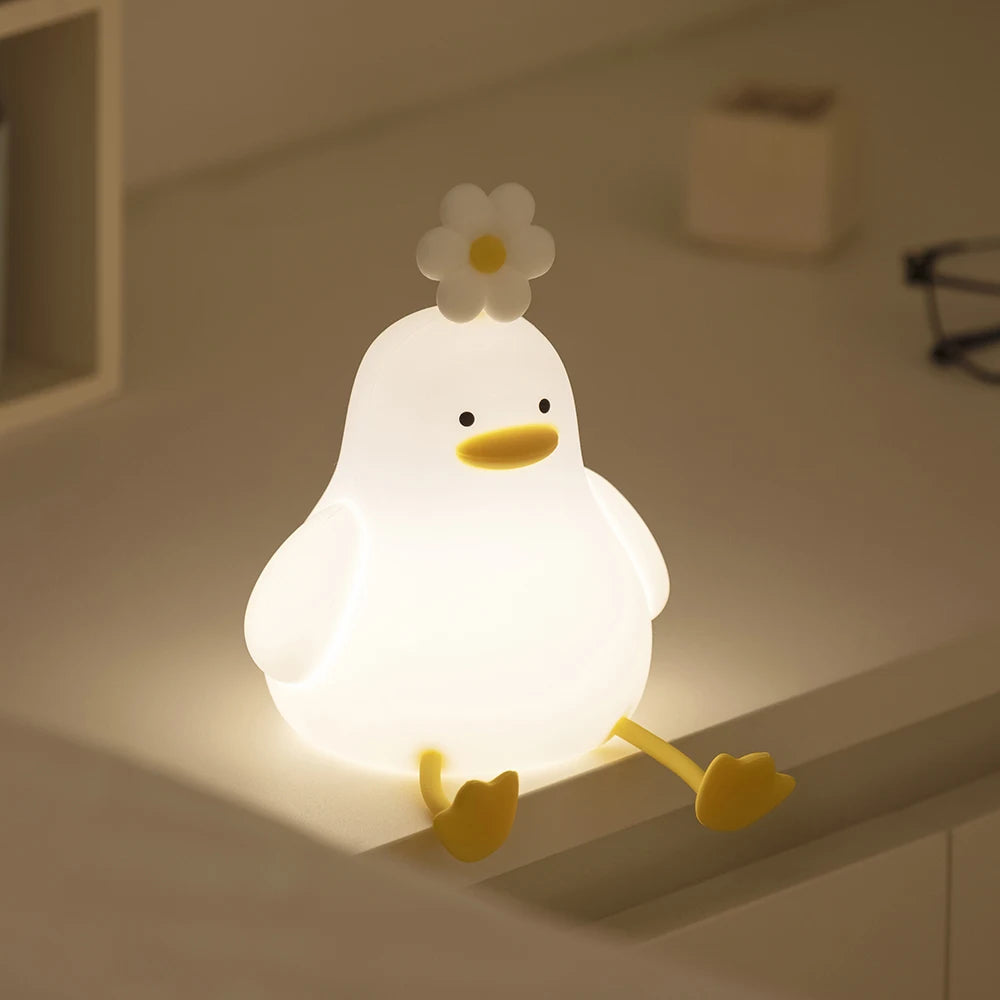 Cute Duck Led Night Light USB Rechargeable Nightlights Silicone